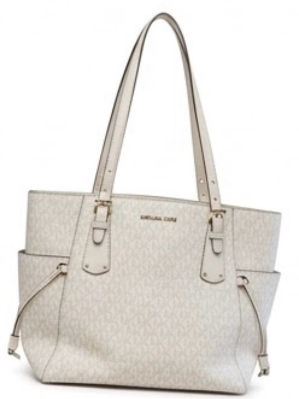 Pre-loved Michael Kors Cream/Off-White MK Signature Tote